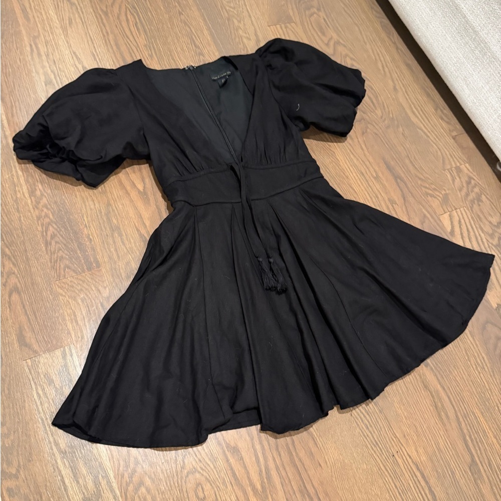 House of Harlow 1960 Black Mini Dress with Puff Sleeves size 8 classic - Picture 10 of 10